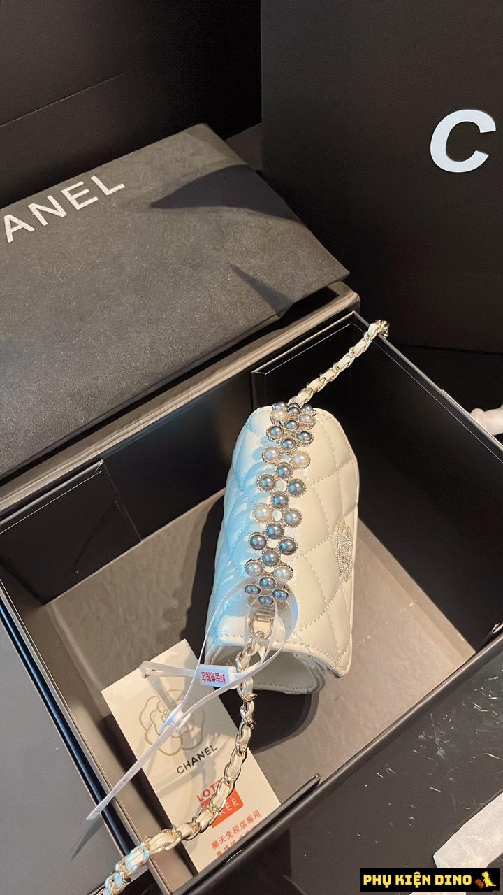 Túi Chanel Tay Cầm Dính Ngọc Mini Túi Chanel Tay Cầm Dính Ngọc Mini